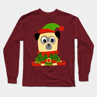 Christmas is coming, pug dressed up as elf Long Sleeve T-Shirt